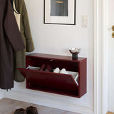 Shoe Box Narrow - Maroon Red